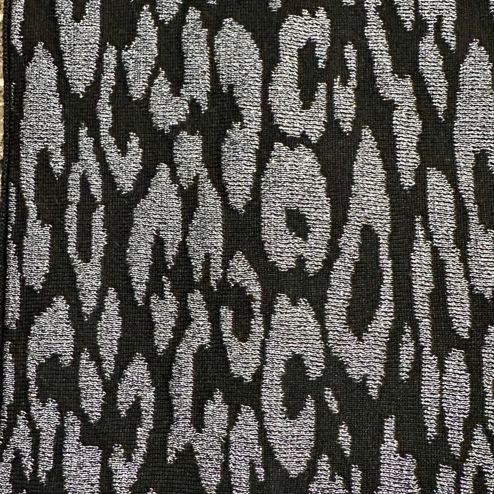 SET OF 2, WOMENS SCARVES. SPARKLING GREY ON BLACK, INFINITY SCARF.